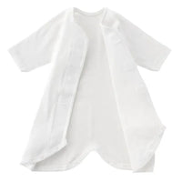 [現貨] 日本直送Combi Mini 初生嬰兒100%全棉魔術貼純白連身衣 (50-70cm) - BB Dressup