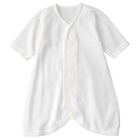 [現貨] 日本直送Combi Mini 初生嬰兒 白色100%純棉柔軟魔術貼連身衣 (50-70cm)