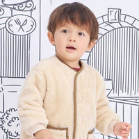 [現貨] 日本直送Combi Mini嬰兒淺米色長絨毛外套 (90-120cm) - BB Dressup