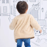 [現貨] 日本直送Combi Mini嬰兒淺米色長絨毛外套 (90-120cm) - BB Dressup