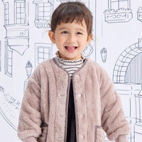 [現貨] 日本直送Combi Mini嬰兒粉紅色長絨毛外套 (90-120cm) - BB Dressup