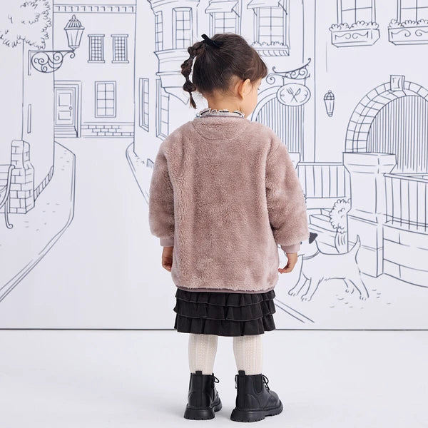 [現貨] 日本直送Combi Mini嬰兒粉紅色長絨毛外套 (90-120cm) - BB Dressup