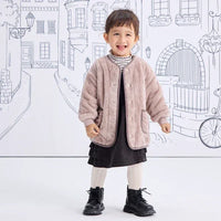 [現貨] 日本直送Combi Mini嬰兒粉紅色長絨毛外套 (90-120cm) - BB Dressup