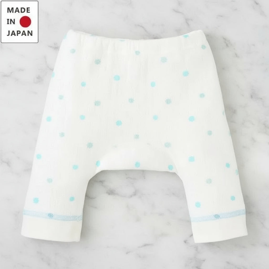 [現貨] 日本製Combi Mini初生嬰兒保暖雙層透氣針織藍色星星襪褲 - BB Dressup