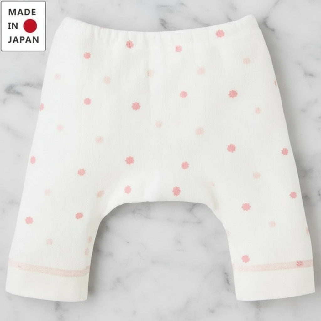 [現貨] 日本製Combi Mini初生嬰兒保暖雙層透氣針織粉紅色星星襪褲 - BB Dressup