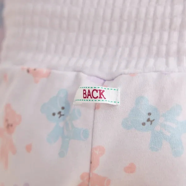 [現貨] 日本直送Combi Mini嬰兒粉紫色熊仔全棉長袖睡衣/居家服套裝 (80-110cm) - BB Dressup