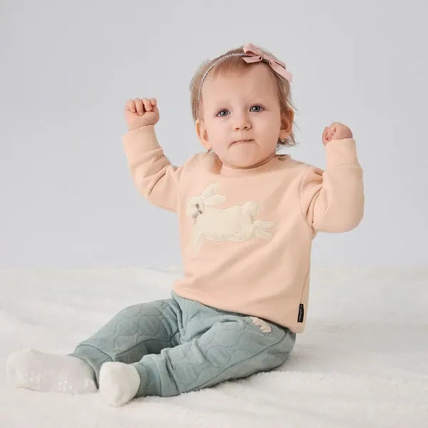 [現貨] 日本直送Combi Mini初生嬰兒粉藍色純棉保暖長褲 (70-80cm) - BB Dressup