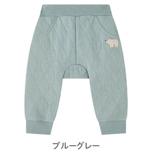 [現貨] 日本直送Combi Mini初生嬰兒粉藍色純棉保暖長褲 (70-80cm) - BB Dressup