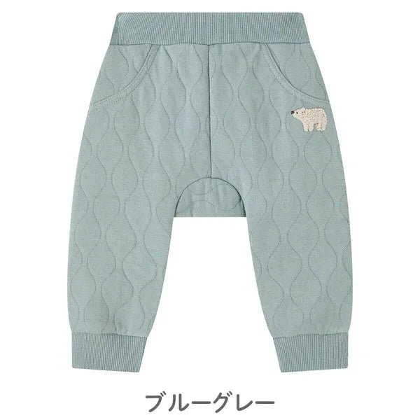 [現貨] 日本直送Combi Mini初生嬰兒粉藍色純棉保暖長褲 (70-80cm) - BB Dressup