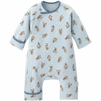 [現貨] 日本直送Combi Mini初生嬰兒針織粉藍色熊仔連身衣 (50-70cm) - BB Dressup