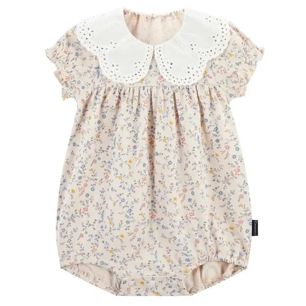 [現貨] 日本直送Combi Mini初生嬰兒100%全棉粉紅小花連身衣 - BB Dressup