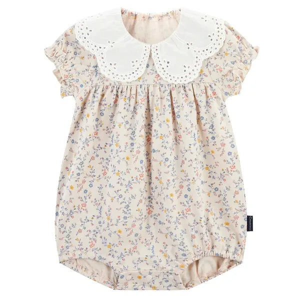 [現貨] 日本直送Combi Mini初生嬰兒100%全棉粉紅小花連身衣 - BB Dressup