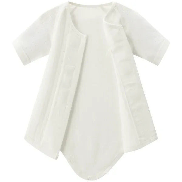 [現貨] 日本直送Combi Mini初生嬰兒針織兩層保暖七分袖連身衣 - BB Dressup