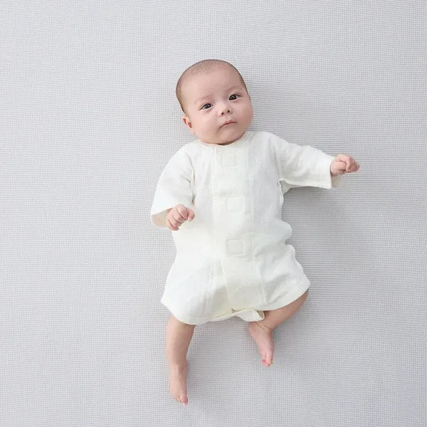 [現貨] 日本直送Combi Mini初生嬰兒針織兩層保暖七分袖連身衣 - BB Dressup