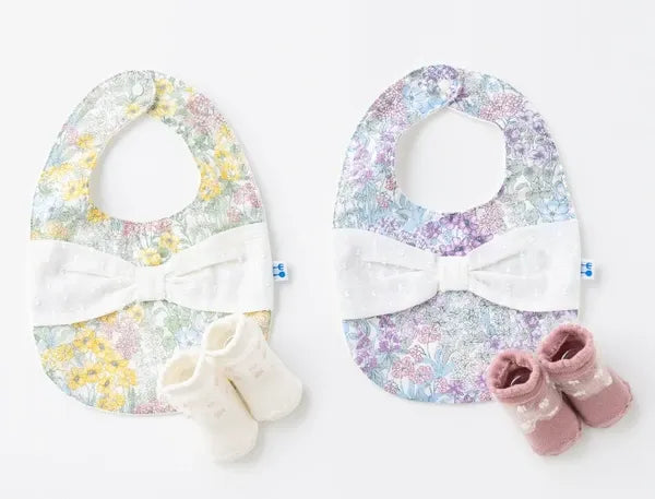 [現貨] 日本製Creme Chantilly初生嬰兒黃色蝴蝶口水肩/襪仔禮盒 - BB Dressup