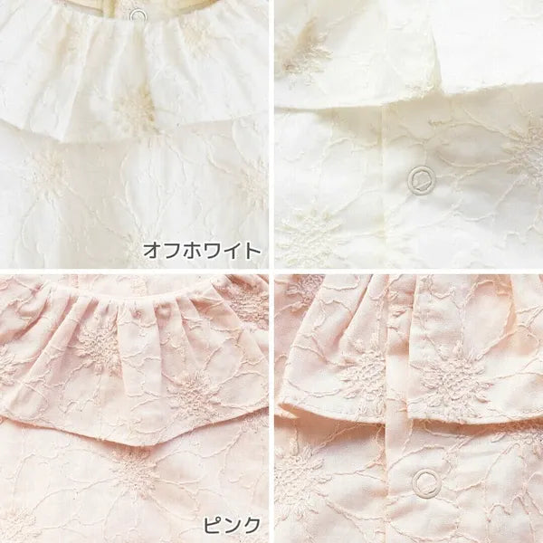 [現貨] 日本製Creme Chantilly初生嬰兒白色刺繡蕾絲連身衣 - BB Dressup