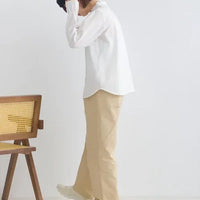 [現貨] 日本直送 En avant 成人白色荷葉邊領褶皺棉布襯衫 - BB Dressup