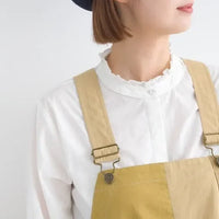 [現貨] 日本直送 En avant 成人白色荷葉邊領褶皺棉布襯衫 - BB Dressup