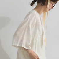 [現貨] 日本直送 En avant 成人米色透膚提花方格蕾絲寬袖上衣 - BB Dressup