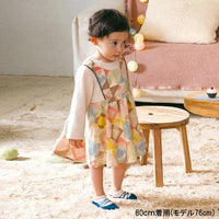 [現貨] 日本直送丸高衣料 女童裝拼布圖案長袖連身裙 (80-90cm) - BB Dressup