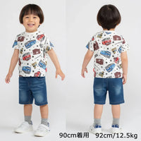 [現貨] 日本製丸高衣料 童裝白色貨運列車印花短袖T恤 (110-130cm) - BB Dressup