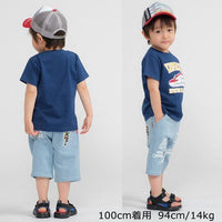 [現貨] 日本直送丸高衣料 童裝淺綠色新幹線列車刺繡短袖T恤 - BB Dressup