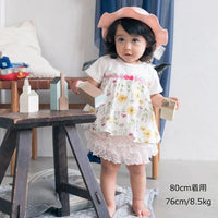 [現貨] 日本直送丸高衣料 嬰兒荷花邊粉紅色蕾絲短褲 (90cm) - BB Dressup