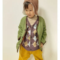 [現貨] 日本直送丸高衣料 童裝卡其綠無領夾棉外套 (100-130cm) - BB Dressup
