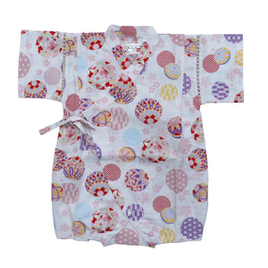 [現貨] 日本直送 東商店嬰兒白色Shiro金魚日本和服浴衣包屁衣/連身衣 (70-80cm) - BB Dressup