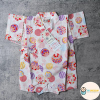 經典金魚圖案之嬰兒和服連身衣，展現日式美感。