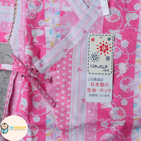 [現貨] 日本直送 東商店嬰兒紅色兔仔條紋日本和服浴衣包屁衣/連身衣 (70-80cm) - BB Dressup