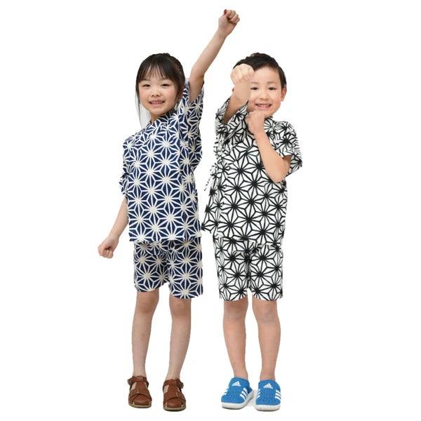 [現貨] 日本直送 東商店嬰兒藍色幾何日本和服浴衣BB衫套裝 - BB Dressup