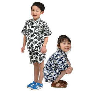 [現貨] 日本直送 東商店嬰兒藍色幾何日本和服浴衣BB衫套裝 - BB Dressup