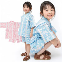 [現貨] 日本直送 東商店嬰兒粉藍色兔仔條紋日本和服浴衣BB衫套裝 (80-95cm) - BB Dressup