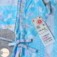 [現貨] 日本直送 東商店嬰兒粉藍色兔仔條紋日本和服浴衣BB衫套裝 (80-95cm) - BB Dressup