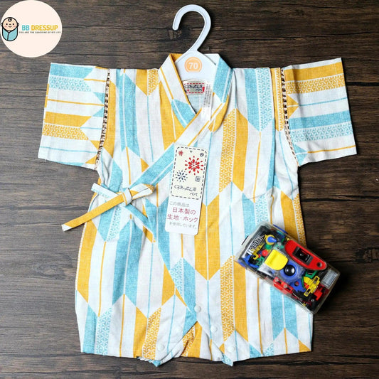 [現貨] 日本直送 東商店嬰兒黃色箭頭日本和服浴衣包屁衣/連身衣 - BB Dressup