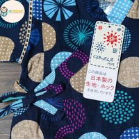 [現貨] 日本直送 東商店嬰兒深藍色圓形日本和服浴衣包屁衣/連身衣 (70-80cm) - BB Dressup