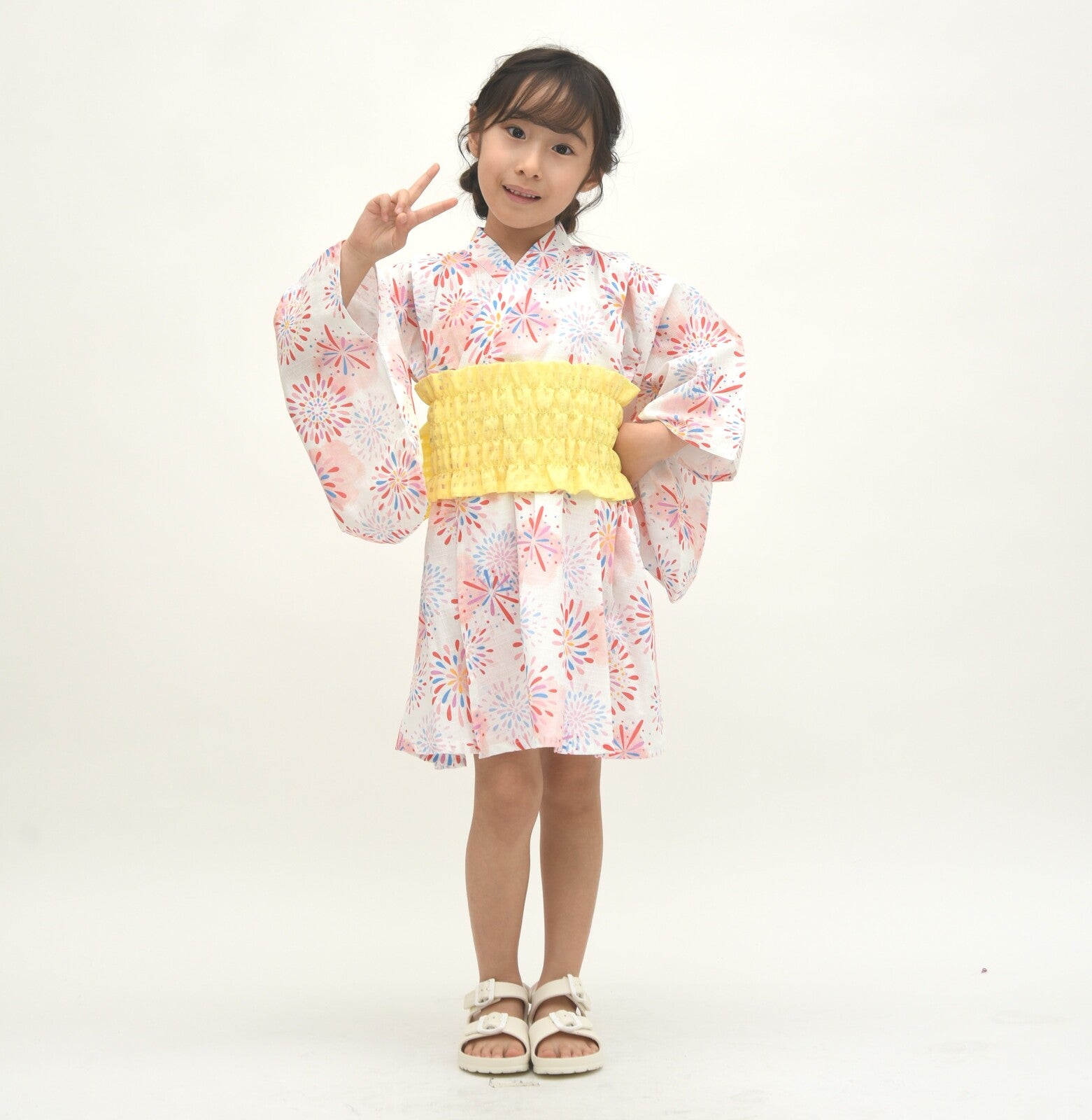 [現貨] 日本直送 東商店女童煙花日本和服浴衣套裝 (短身款) - (100-120cm) - BB Dressup