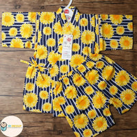 [現貨] 日本直送 東商店童裝藍色太陽花日本和服浴衣套裝(110-130cm) - BB Dressup