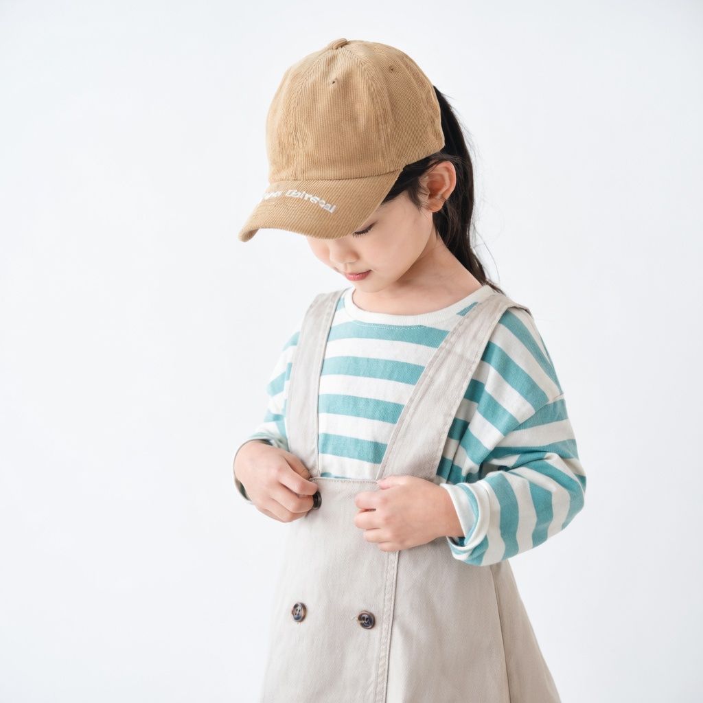 [現貨] 日本直送L.Copeck 女童米色全棉吊帶裙 (100cm) - BB Dressup