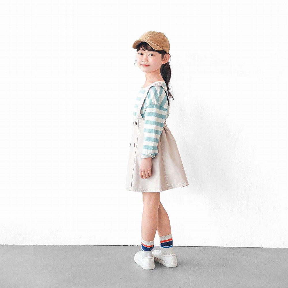[現貨] 日本直送L.Copeck 女童米色全棉吊帶裙 (100cm) - BB Dressup