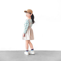 [現貨] 日本直送L.Copeck 女童米色全棉吊帶裙 (100cm) - BB Dressup