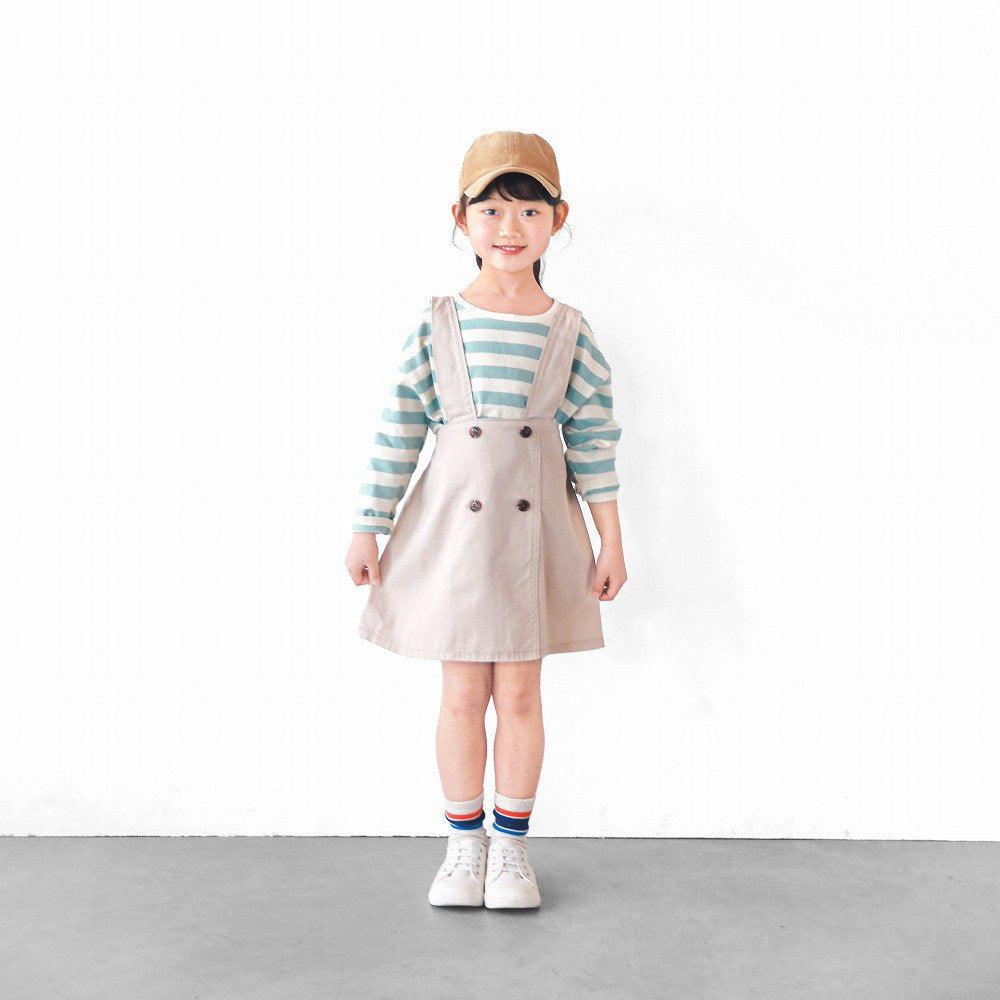 [現貨] 日本直送L.Copeck 女童米色全棉吊帶裙 (100cm) - BB Dressup