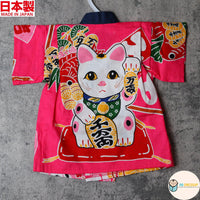 [現貨] 日本製 Mam 嬰兒粉紅色招財貓甚平BB衫套裝 (90-95cm) - BB Dressup