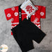 [現貨] 日本直送 Mam嬰兒紅色日本祭和服甚平BB衫套裝 (90-120cm) - BB Dressup