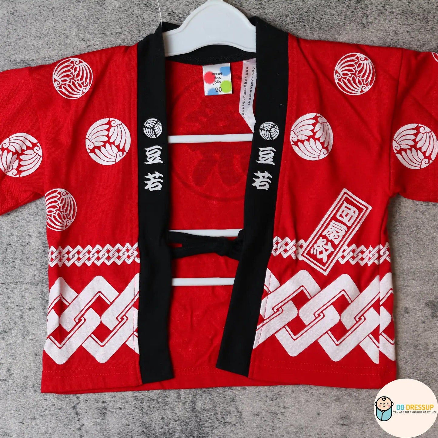 [現貨] 日本直送 Mam嬰兒紅色日本祭和服甚平BB衫套裝 (90-120cm) - BB Dressup