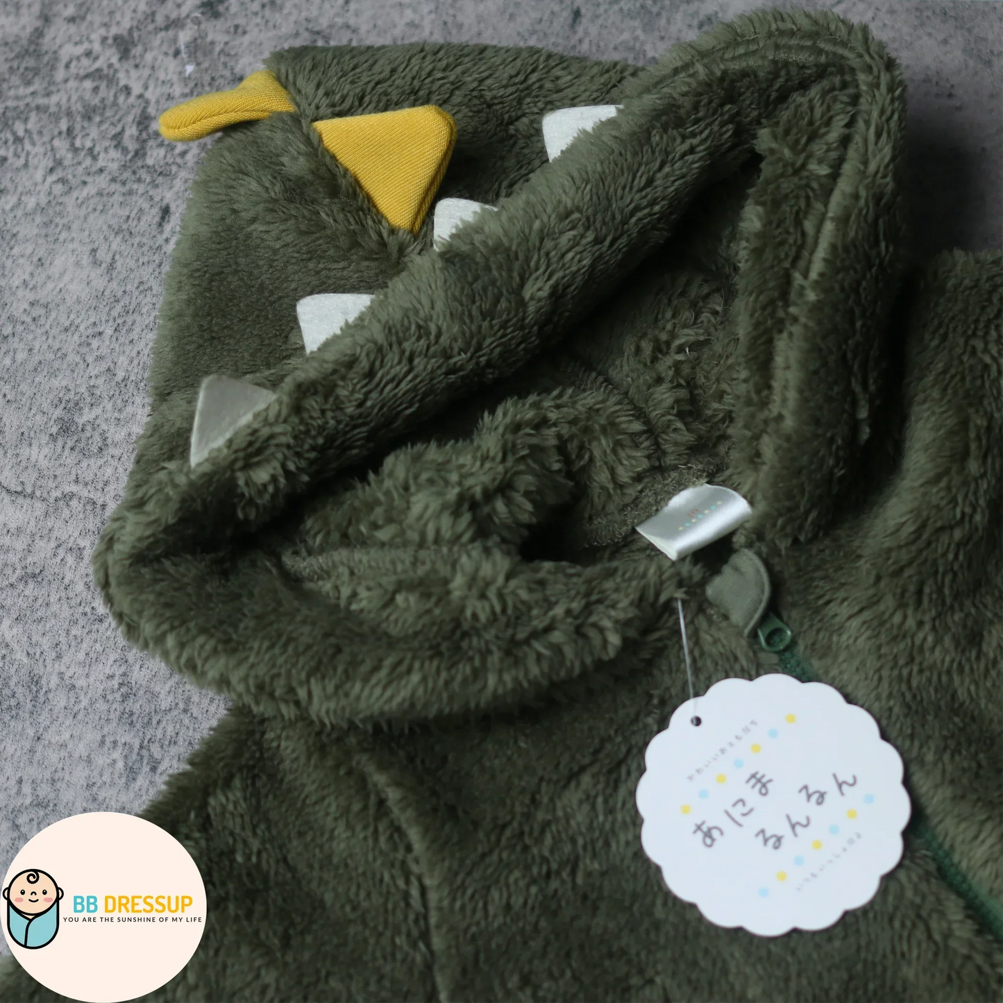 [現貨] 日本直送 Mam 嬰兒綠色恐龍仔連身衣 (70cm) - BB Dressup