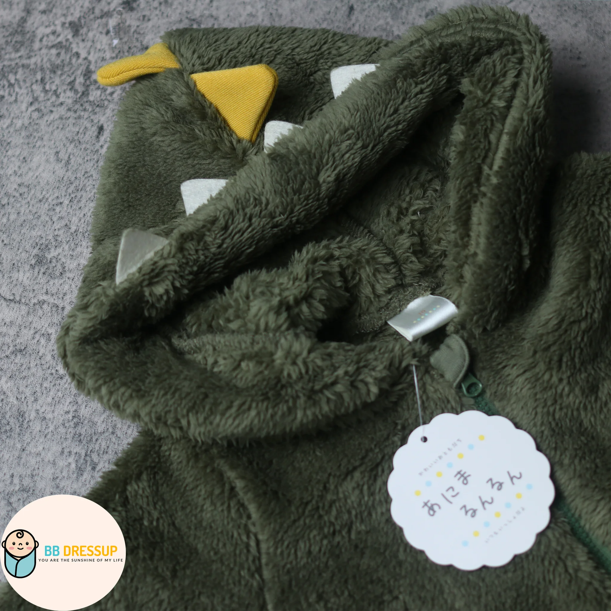 [現貨] 日本直送 Mam 嬰兒綠色恐龍仔連身衣 (70cm) - BB Dressup