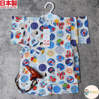 [現貨] 日本製 Mam 嬰兒白色祭典圓形日本和服甚平BB衫套裝 - BB Dressup