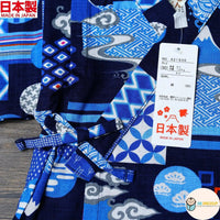 [現貨] 日本製 Mam 嬰兒深藍色富士山和服甚平BB衫套裝 (90-95cm) - BB Dressup